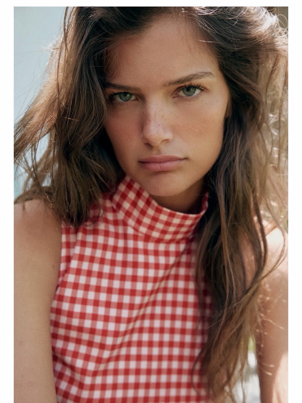 Zara NWT Red Gingham Sleeveless Cropped Top